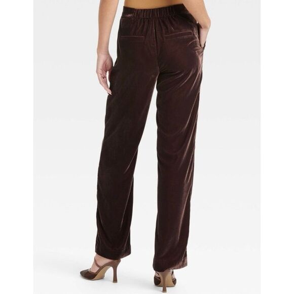 A New Day NWOT brown velvet trouser pants size 4 - Picture 2 of 14